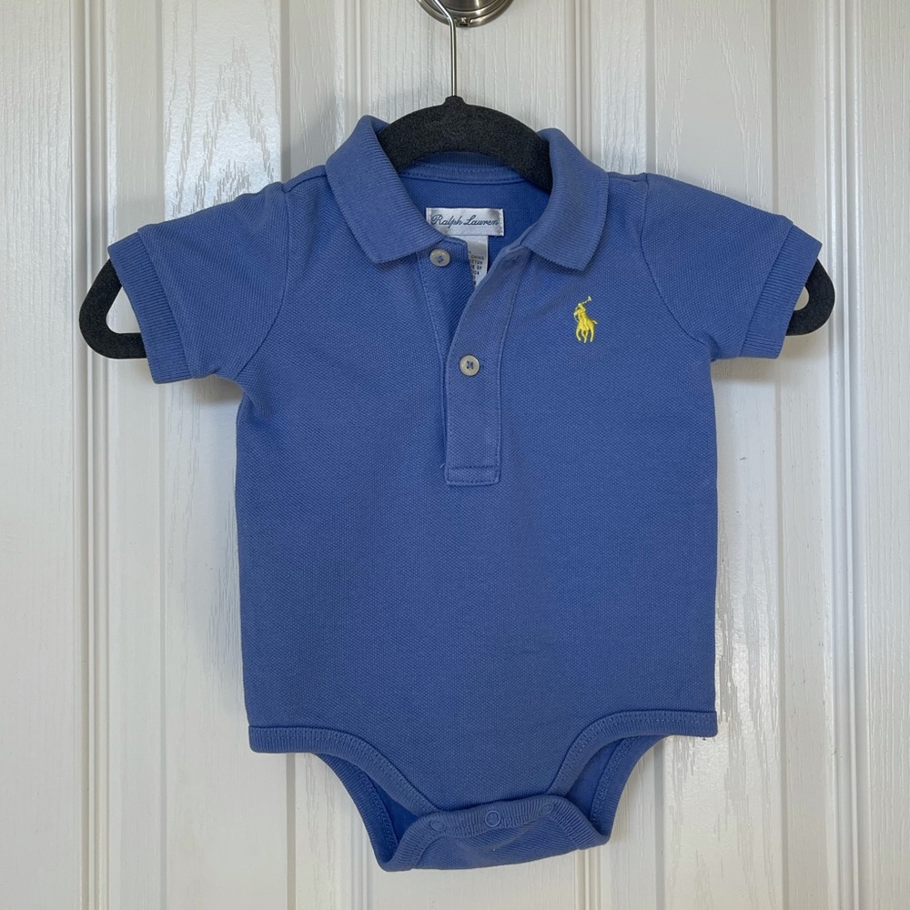 Ralph Lauren Baby Boy Blue Polo Bodysuit